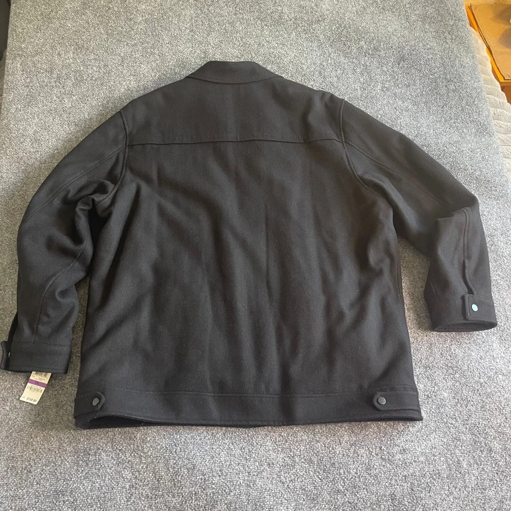 Alfani Mens XXL‎ Black Wool Blend Full Zip Harrington Jacket Coat New NWT